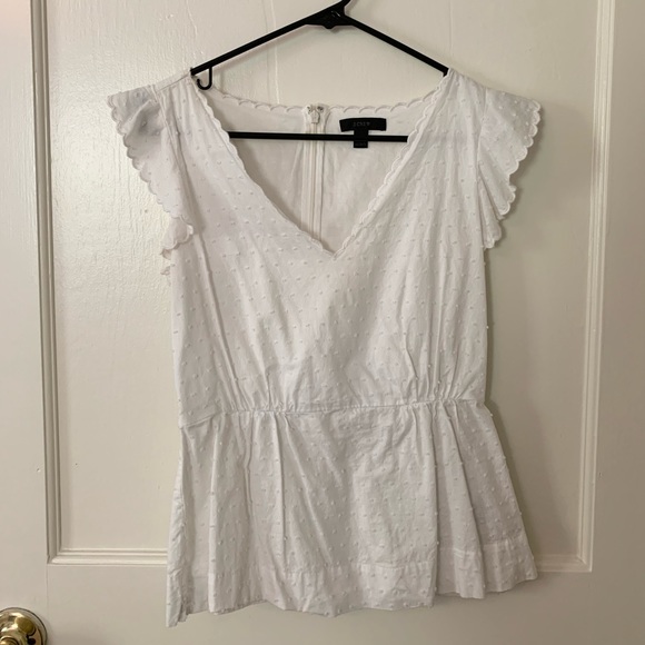 J.Crew White Peplum Top, size 0 - Picture 1 of 1